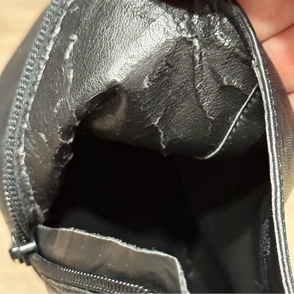 Antonio Melani Black Leather Heeled Booties Size 9 Noleta 3" Heel Ankle Boots - Picture 14 of 16